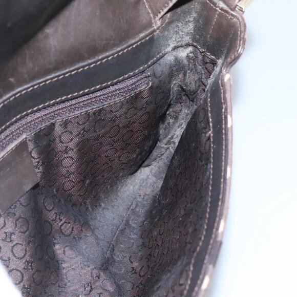 CELINE C Macadam Canvas Shoulder Bag Brown Gold - Picture 11 of 16